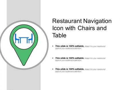 Restaurant navigation icon with chairs and table