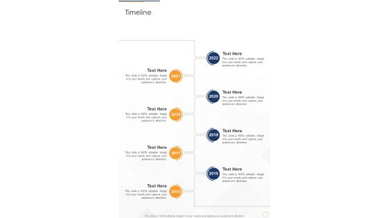 Restaurant Website Development Timeline One Pager Sample Example Document