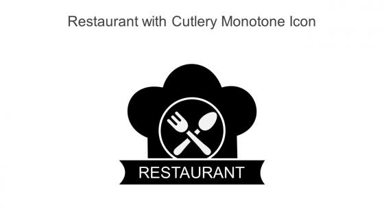 Restaurant With Cutlery Monotone Icon In Powerpoint Pptx Png And Editable Eps Format