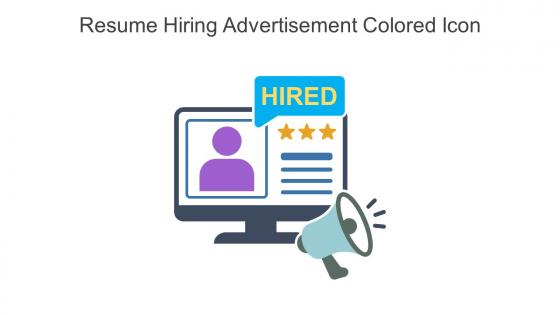 Resume Hiring Advertisement Colored Icon In Powerpoint Pptx Png And Editable Eps Format
