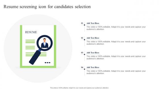 Resume Screening Icon For Candidates Selection