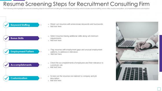 Resume Screening Steps For Recruitment Consulting Firm