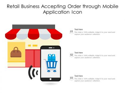 Retail business accepting order through mobile application icon