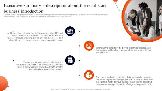 Retail Business Plan Executive Summary Description About The Retail Store Business BP SS