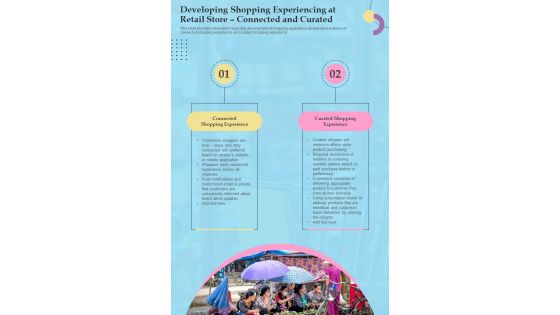 Retail Developing Shopping Experiencing At Retail Store Connected One Pager Sample Example Document