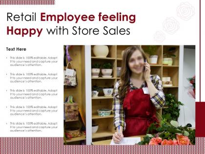 Retail employee feeling happy with store sales
