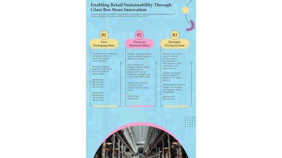 Retail Enabling Retail Sustainability Through Glass Box Store Innovation One Pager Sample Example Document