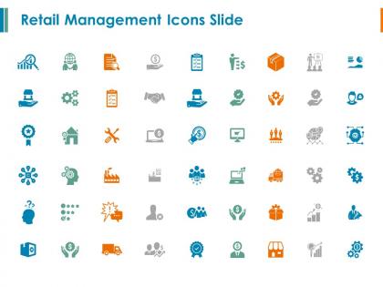 Retail management icons slide gears ppt powerpoint presentation model visuals