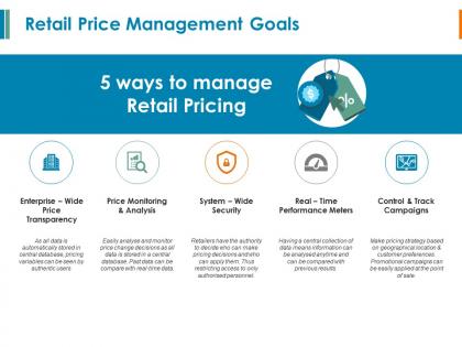 Retail price management goals performance meters ppt powerpoint presentation