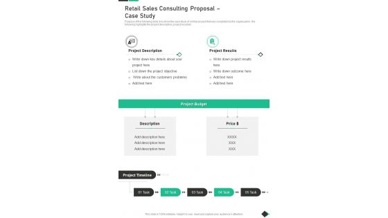 Retail Sales Consulting Proposal Case Study One Pager Sample Example Document