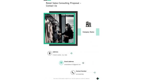 Retail Sales Consulting Proposal Contact Us One Pager Sample Example Document