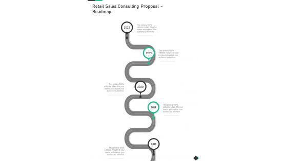 Retail Sales Consulting Proposal Roadmap One Pager Sample Example Document