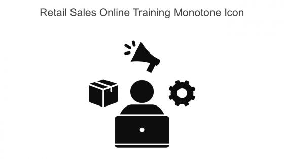 Retail Sales Online Training Monotone Icon In Powerpoint Pptx Png And Editable Eps Format