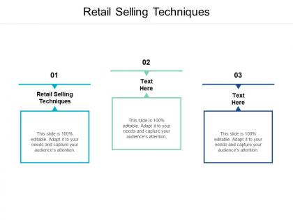Retail selling techniques ppt powerpoint presentation icon outline cpb
