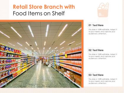 Retail store branch with food items on shelf
