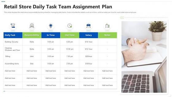 Retail store daily task team assignment plan