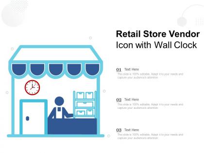 Retail store vendor icon with wall clock