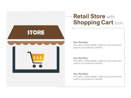 Retail store with shopping cart icon