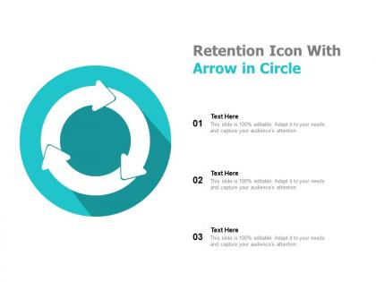 Retention icon with arrow in circle
