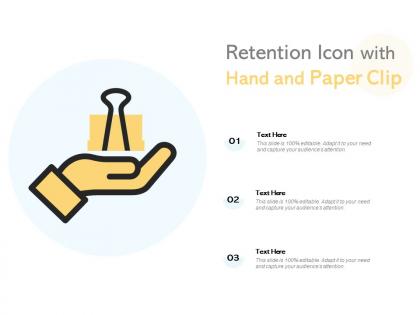 Retention icon with hand and paper clip