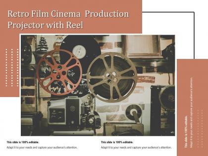 Retro film cinema production projector with reel