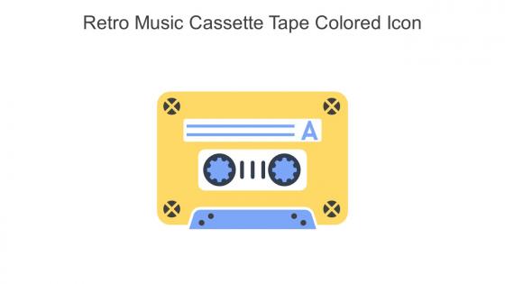 Retro Music Cassette Tape Colored Icon In Powerpoint Pptx Png And Editable Eps Format