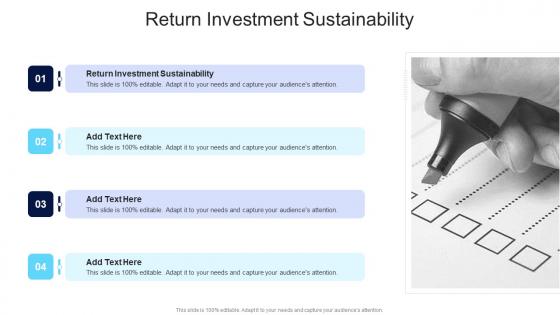 Return Investment Sustainability In Powerpoint And Google Slides Cpb