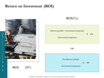 Return on investment roi project success metrics ppt file vector