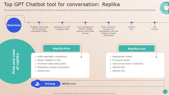 Revamping Future Of GPT Based Top GPT Chatbot Tool For Conversation Replika ChatGPT SS V
