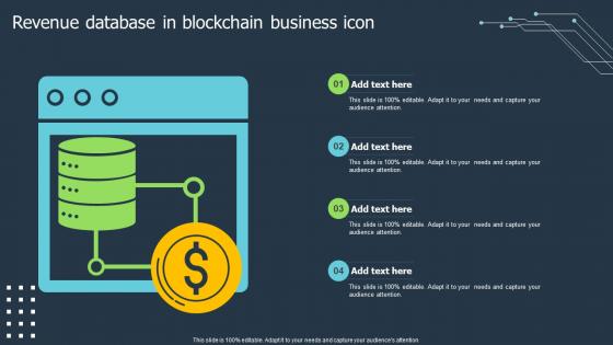 Revenue Database In Blockchain Business Icon