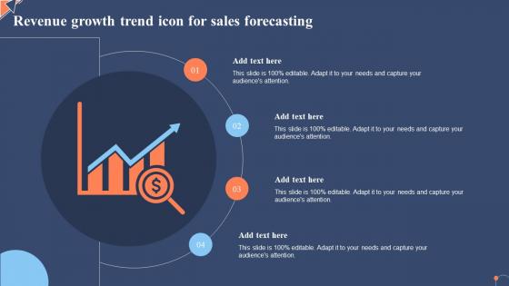 Revenue Growth Trend Icon For Sales Forecasting