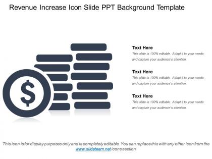 Revenue increase icon slide ppt background template