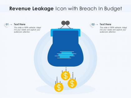 Revenue leakage icon with breach in budget