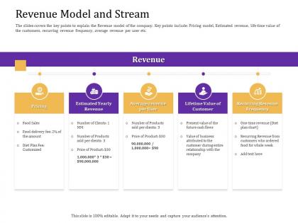 Revenue model and stream convertible loan stock financing ppt portrait