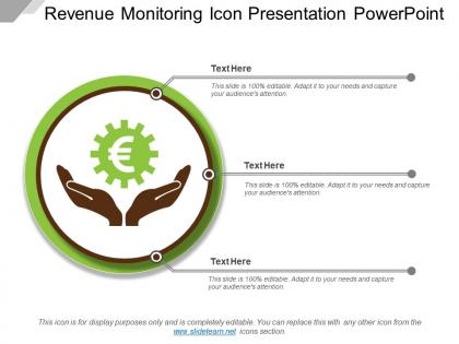 Revenue monitoring icon presentation powerpoint