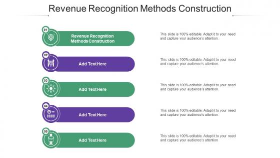 Revenue Recognition Methods Construction Ppt Powerpoint Presentation Summary Cpb