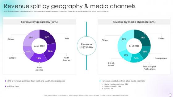 Revenue Split By Geography And Media Channels Promotional Services Company Profile