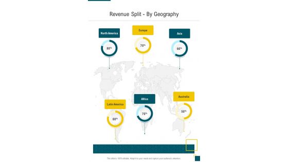Revenue Split By Geography Financial Proposal One Pager Sample Example Document