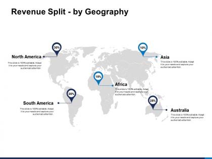 Revenue split by geography map ppt powerpoint presentation graphic tips