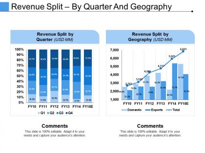 Revenue split by quarter and geography example of great ppt