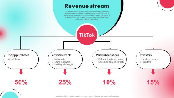Revenue Stream Tiktok Investor Funding Elevator Pitch Deck