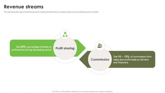 Revenue Streams Investment Proposal Deck For Sustainable Agriculture