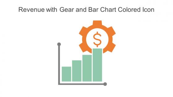 Revenue With Gear And Bar Chart Colored Icon In Powerpoint Pptx Png And Editable Eps Format