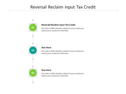 Reversal reclaim input tax credit ppt powerpoint presentation ideas background designs cpb