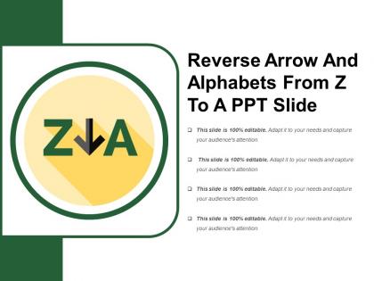 Reverse arrow and alphabets from z to a ppt slide