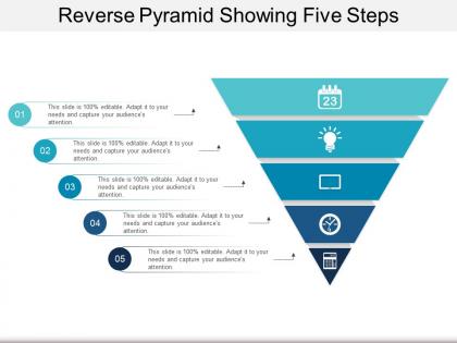 Reverse pyramid showing five steps