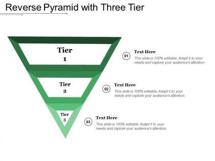 Reverse pyramid with three tier
