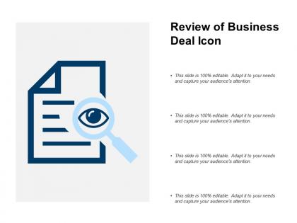 Review of business deal icon