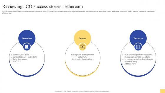 Reviewing ICO Success Stories Ethereum Ultimate Guide For Initial Coin Offerings BCT SS V