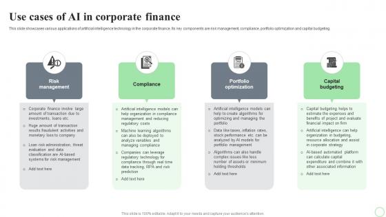 Revolutionizing Finance With AI Trends Use Cases Of AI In Corporate Finance AI SS V